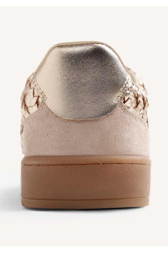 Γυναικείο χρυσό δερμάτινο sneakers - Gioseppo ijebu 78649