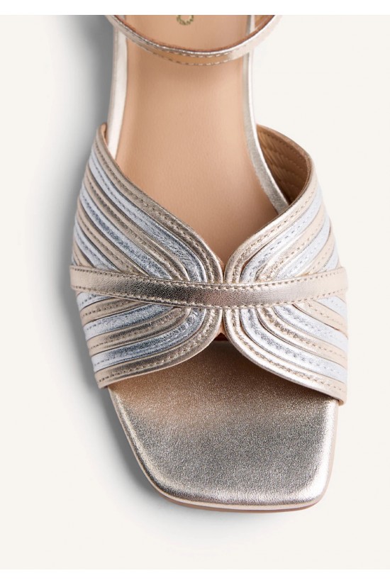 Γυναικείο ριγέ δερμάτινο πέδιλο με χαμηλό τακούνι - Gioseppo Bigelow 78240