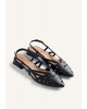 Γυναικεία μαύρα δερμάτινα slingback cut out - Gioseppo Rothbury 79209
