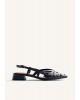 Γυναικεία μαύρα δερμάτινα slingback cut out - Gioseppo Rothbury 79209