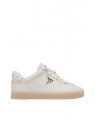 Γυναικείο δερμάτινο μπεζ sneakers - Guess FLJJAZLEA12 Ivory
