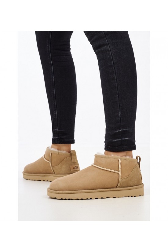 Beige Women's Boots Ugg Ultra Mini - W/1116109 Beige Women's Boots Ugg Ultra Mini - W/1116109