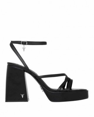 Black Women's Leather High Heel Sandals Windsor Smith - 0112000656